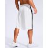 G Gradual Men’s 11″ Long Basketball Shorts with Zipper Pockets Drawstring Mesh Lightweight Gym Athletic Shorts for Men(White)