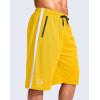 G Gradual Men’s 11″ Long Basketball Shorts with Zipper Pockets Drawstring Mesh Lightweight Gym Athletic Shorts for Men(Yellow)