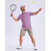 G Gradual Men’s Golf Polo Shirt Moisture Wicking Performance Sport Short Sleeve Striped Golf Shirt(Pink Purple Stripe)