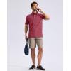G Gradual Men’s Golf Polo Shirt Moisture Wicking Performance Sport Short Sleeve Striped Golf Shirt(Red Navy Stripe)