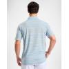G Gradual Men’s Golf Polo Shirt Moisture Wicking Performance Sport Short Sleeve Striped Golf Shirt(Wide Blue Orange Stripe)