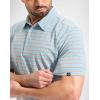 G Gradual Men’s Golf Polo Shirt Moisture Wicking Performance Sport Short Sleeve Striped Golf Shirt(Wide Blue Orange Stripe)