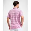 G Gradual Men’s Golf Polo Shirt Moisture Wicking Performance Sport Short Sleeve Striped Golf Shirt(Wide Pink Stripe)