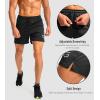 G Gradual Men’s Running Shorts with Zipper Pockets Quick Dry Gym Athletic Workout 5″ Shorts for Men(Black)