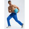 G Gradual Men’s Sweatpants with Zipper Pockets Lightweight Mesh Athletic Pants for Men Open Bottom Workout Gym Running(Blue)