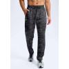 G Gradual Men’s Sweatpants with Zipper Pockets Lightweight Mesh Athletic Pants for Men Open Bottom Workout Gym Running(Camo Black)