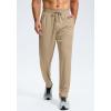 G Gradual Men’s Sweatpants with Zipper Pockets Lightweight Mesh Athletic Pants for Men Open Bottom Workout Gym Running(Khaki)