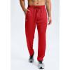 G Gradual Men’s Sweatpants with Zipper Pockets Lightweight Mesh Athletic Pants for Men Open Bottom Workout Gym Running(Red)
