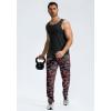 G Gradual Men’s Sweatpants with Zipper Pockets Lightweight Mesh Athletic Pants for Men Open Bottom Workout Gym Running(Red Grey Camo)