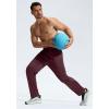 G Gradual Men’s Sweatpants with Zipper Pockets Lightweight Mesh Athletic Pants for Men Open Bottom Workout Gym Running(Wine)