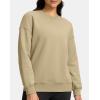 G Gradual Sherpa Sweatshirt for Women Fleece Sweatshirts Crewneck Pullover Warm Sweaters for Winter(Khaki)