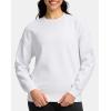 G Gradual Sherpa Sweatshirt for Women Fleece Sweatshirts Crewneck Pullover Warm Sweaters for Winter(White)