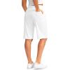 G Gradual Women’s 12″ Bermuda Long Shorts with Pockets High Waisted Stretch Knee Length Shorts for Women Summer Walking(C-white)