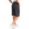 G Gradual Women’s 12″ Bermuda Long Shorts with Pockets High Waisted Stretch Knee Length Shorts for Women Summer Walking(Dark Grey)