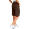G Gradual Women’s 12″ Bermuda Long Shorts with Pockets High Waisted Stretch Knee Length Shorts for Women Summer Walking(Espresso)