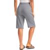 G Gradual Women’s 12″ Bermuda Long Shorts with Pockets High Waisted Stretch Knee Length Shorts for Women Summer Walking(Light Grey)