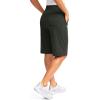 G Gradual Women’s 12″ Bermuda Long Shorts with Pockets High Waisted Stretch Knee Length Shorts for Women Summer Walking(Olive)