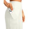 G Gradual Women’s 12″ Bermuda Long Shorts with Pockets High Waisted Stretch Knee Length Shorts for Women Summer Walking(White Apricot)