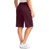 G Gradual Women’s 12″ Bermuda Long Shorts with Pockets High Waisted Stretch Knee Length Shorts for Women Summer Walking(Wine)