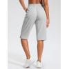 G Gradual Women’s 13″ Long Hiking Shorts with Zipper Pocket Lightweight Quick Dry Knee Length Bermuda Shorts for Women(Bright Grey)