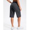 G Gradual Women’s 13″ Long Hiking Shorts with Zipper Pocket Lightweight Quick Dry Knee Length Bermuda Shorts for Women(Dark Grey)