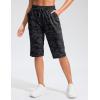 G Gradual Women’s 13″ Long Hiking Shorts with Zipper Pocket Lightweight Quick Dry Knee Length Bermuda Shorts for Women(Grey Camo)