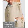 G Gradual Women’s 13″ Long Hiking Shorts with Zipper Pocket Lightweight Quick Dry Knee Length Bermuda Shorts for Women(Light Khaki)
