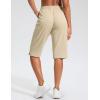 G Gradual Women’s 13″ Long Hiking Shorts with Zipper Pocket Lightweight Quick Dry Knee Length Bermuda Shorts for Women(Light Khaki)