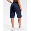 G Gradual Women’s 13″ Long Hiking Shorts with Zipper Pocket Lightweight Quick Dry Knee Length Bermuda Shorts for Women(Navy)