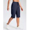 G Gradual Women’s 13″ Long Hiking Shorts with Zipper Pocket Lightweight Quick Dry Knee Length Bermuda Shorts for Women(Navy)