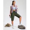 G Gradual Women’s 13″ Long Hiking Shorts with Zipper Pocket Lightweight Quick Dry Knee Length Bermuda Shorts for Women(Olive)