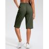 G Gradual Women’s 13″ Long Hiking Shorts with Zipper Pocket Lightweight Quick Dry Knee Length Bermuda Shorts for Women(Olive)