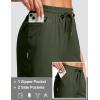G Gradual Women’s 13″ Long Hiking Shorts with Zipper Pocket Lightweight Quick Dry Knee Length Bermuda Shorts for Women(Olive)