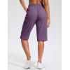 G Gradual Women’s 13″ Long Hiking Shorts with Zipper Pocket Lightweight Quick Dry Knee Length Bermuda Shorts for Women(Purple)