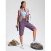 G Gradual Women’s 13″ Long Hiking Shorts with Zipper Pocket Lightweight Quick Dry Knee Length Bermuda Shorts for Women(Purple)