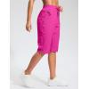 G Gradual Women’s 13″ Long Hiking Shorts with Zipper Pocket Lightweight Quick Dry Knee Length Bermuda Shorts for Women(Rose)