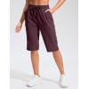 G Gradual Women’s 13″ Long Hiking Shorts with Zipper Pocket Lightweight Quick Dry Knee Length Bermuda Shorts for Women(Wine)