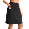 G Gradual Women’s 20″ Knee Length Golf Skirt Skort 4 Side Pockets Stretch High Waisted Tummy Control Skirt with Short(Black)