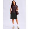 G Gradual Women’s 20″ Knee Length Golf Skirt Skort 4 Side Pockets Stretch High Waisted Tummy Control Skirt with Short(Black)