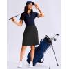 G Gradual Women’s 20″ Knee Length Golf Skirt Skort 4 Side Pockets Stretch High Waisted Tummy Control Skirt with Short(Black)
