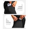 G Gradual Women’s 20″ Knee Length Golf Skirt Skort 4 Side Pockets Stretch High Waisted Tummy Control Skirt with Short(Black)