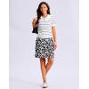 G Gradual Women’s 20″ Knee Length Golf Skirt Skort 4 Side Pockets Stretch High Waisted Tummy Control Skirt with Short(Black Flower)