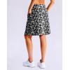 G Gradual Women’s 20″ Knee Length Golf Skirt Skort 4 Side Pockets Stretch High Waisted Tummy Control Skirt with Short(Black Flower)