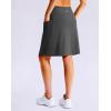 G Gradual Women’s 20″ Knee Length Golf Skirt Skort 4 Side Pockets Stretch High Waisted Tummy Control Skirt with Short(Heather Dull Grey)