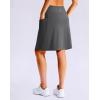 G Gradual Women’s 20″ Knee Length Golf Skirt Skort 4 Side Pockets Stretch High Waisted Tummy Control Skirt with Short(Iron Grey)