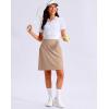 G Gradual Women’s 20″ Knee Length Golf Skirt Skort 4 Side Pockets Stretch High Waisted Tummy Control Skirt with Short(Khaki)