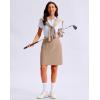 G Gradual Women’s 20″ Knee Length Golf Skirt Skort 4 Side Pockets Stretch High Waisted Tummy Control Skirt with Short(Khaki)