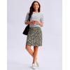 G Gradual Women’s 20″ Knee Length Golf Skirt Skort 4 Side Pockets Stretch High Waisted Tummy Control Skirt with Short(Leopard)