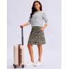 G Gradual Women’s 20″ Knee Length Golf Skirt Skort 4 Side Pockets Stretch High Waisted Tummy Control Skirt with Short(Leopard)