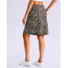 G Gradual Women’s 20″ Knee Length Golf Skirt Skort 4 Side Pockets Stretch High Waisted Tummy Control Skirt with Short(Leopard)